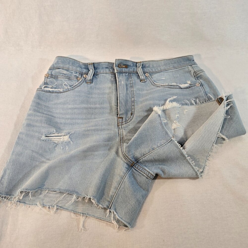 MADEWELL Festival Stretchy Distressed Hi-Rise Raw Hem Short Size 28 New NO Tags! - Picture 5 of 16